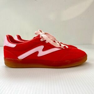 Madden Girl Giia Sneakers Red Pink Lace Up Low Top Womens 10M